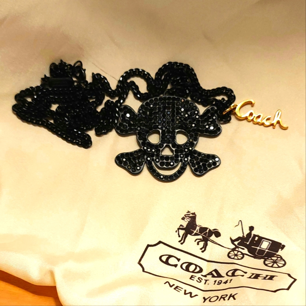 Coach Black Skull Necklace